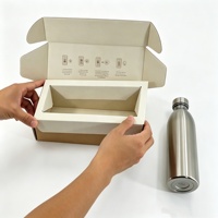 Boîte d'expédition personnalisée en papier kraft, boîte d'emballage pliable pour bouteille d'eau en acier inoxydable, emballage cadeau pour gobelet sportif