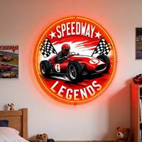 Enseigne néon personnalisée Piste de course, Éclairage LED étanche, Lumières néon acryliques personnalisées pour Bar, Garage, Décoration Murale