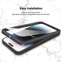 Lot de 3 protections d'écran et d'objectif d'appareil photo HD 9H transparentes pour iPhone 15 16 17 Pro Max avec cadre d'installation facile