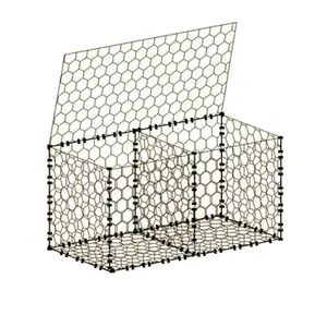 2*1*1m woven gabion baskets sea defence hexagonal fence for rock retaining wall