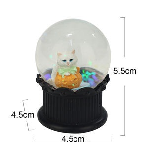 Globo de nieve de gato de cristal con Base de resina brillante al por mayor lindo de lujo personalizado con Gato Negro en el interior para regalos de recuerdo - Product Image 2