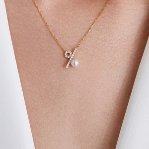 Collar FY-N232 100% <span class=keywords><strong>Amor</strong></span>, Plata <span class=keywords><strong>de</strong></span> Ley S925, Chapado en Oro <span class=keywords><strong>de</strong></span> 14K, con Circonita, Diseño <span class=keywords><strong>de</strong></span> Nicho, Símbolo <span class=keywords><strong>de</strong></span> <span class=keywords><strong>Porcentaje</strong></span>, Cadena <span class=keywords><strong>de</strong></span> Eslabones para Mujer - Product Image 2