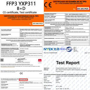 LAIANZHI CE-Zertifiziert für Marke FFP3 YXP311 Fischförmige Komfortable <span class=keywords><strong>4</strong></span>-lagige Vliesstoff-Meltblown-Staubmaske mit Ventil - Product Image 2
