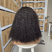 Peluca Rizada Estilo Vietnamita de 16A, 14-30 Pulgadas, con Encaje Transparente 13x4, 100% Cabello Humano, Apta para Mujeres Negras