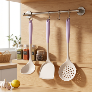 Ustensiles de cuisine en silicone avec noyau en nylon, outils de cuisson antiadhésifs résistants à la chaleur de qualité alimentaire pour la cuisine à domicile, la friture et les soupes - Product Image 5