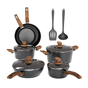 Professional 6-Piece Stainless Steel Eco-Friendly Cooking <b>Pots</b> <b>Pans</b> Set Glass Lid Gas Induction Ready Modern European Design - Product Image 1