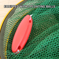 Panier d'appâts de pêche flottant pliable en maille pliable portable Cage de stockage d'appâts de pêche capturés vivants 540g 110cm filet en nylon