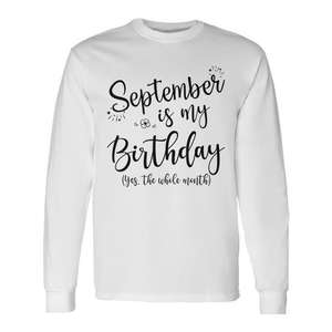 Camiseta de Manga Larga para Celebrar tu Cumpleaños en Septiembre, para Promociones del Mes - Product Image 1