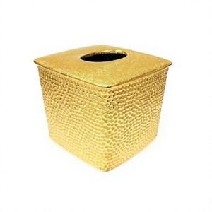Aluminium Hammered <b>Tissue</b> <b>Paper</b> Box With Highest Quality Square Shape Napkin Storage Box At Affordable Price - Product Image 1