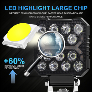 Luz de trabajo blanca de nuevo diseño, 14 luces Led LED <span class=keywords><strong>4x4</strong></span> 12V-24V, focos Led DRL automáticos, lámpara auxiliar, luz de conducción de coche para coche - Product Image 6
