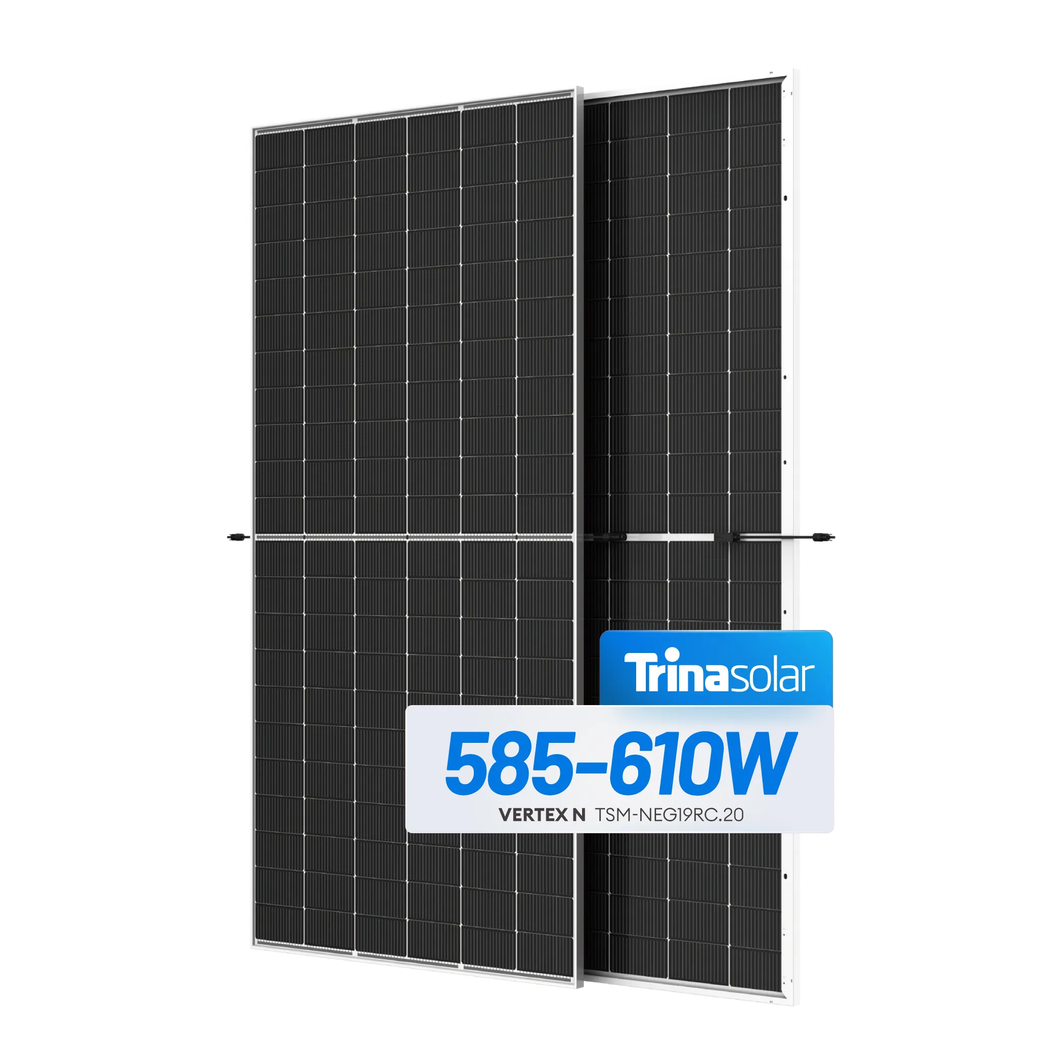 Trina Painéis solares de excelente qualidade 600 W 605 W Perc Módulo Bifacial de vidro duplo fotovoltaico
