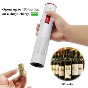 高度なワンボタン操作ポータブル充電式ホワイト自動コードレス電気ワインボトルオープナー