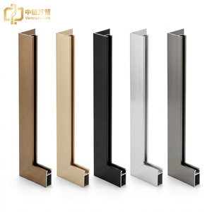 Vitrine en verre en forme de L, profilé en aluminium extrudé 6063, anodisé bronze, 3 mètres, sur mesure - Product Image 3