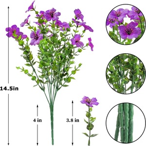 Plantes et fleurs artificielles résistantes aux UV pour l'extérieur, fausses fleurs pour la décoration extérieure - Product Image 2