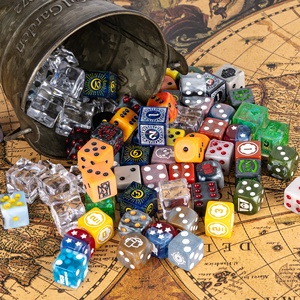 Faccub biểu tượng tùy chỉnh góc bên phải hộp sọ Màu Đỏ xúc xắc nhựa RPG nhựa quảng cáo Cube mờ xúc xắc đồ chơi - Product Image 4