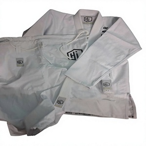 Kimono de BJJ Hi-Wear Deportivo Negro para Adultos Unisex, Uniforme de Artes Marciales de Algodón con Cinturón Blanco, 450g, Secado Rápido y Transpirable - Product Image 1