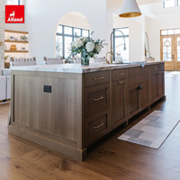 AllandCabinet, fournisseur chinois, remplacement de porte personnalisé, ensemble intelligent, placard de cuisine encadrée en noyer shaker avec charnières à fermeture douce