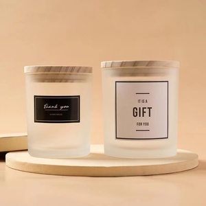 7oz 10oz 15oz Luxury <strong>Frosted</strong> Colorful Empty <strong>Glass</strong> Candle Jar Customizable Candle Holders Lanterns and Candle Jars with Lids - Product Image 4