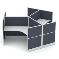 Vase de bureau modulaire en aluminium avec 2 places, série T3, personnalisé, épaisseur de 32mm, station de travail