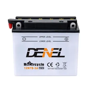 DENEL 12V मोटरसाइकिल बैटरी निर्माता सूखी चार्ज रखरखाव नि: शुल्क मोटर साइकिल बैटरी