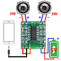 2*3W Class D Switch PAM8403 Digital Power Amplifier Board DIY Electronic Modules Kits 2.5 ~ 5V USB Power Supply Speaker Module