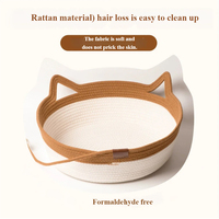 Lit rond pour chat en corde de coton fait à la main, durable, réutilisable, toutes saisons, petit nid mignon pour chats et chiens, vente en gros disponible