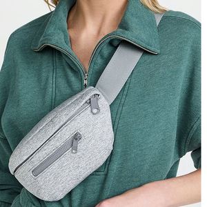 Keymay Custom Grey Neoprene Waterproof Fashion Fanny Pack Zipper Closure Portable Hip Bag for Unisex Travel Running Sports - Product Image 2