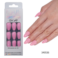 32 faux ongles en gel press-on faits main, forme amande, couleur unie, pour salon de manucure et application sur les doigts