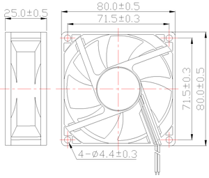 Ventola di Raffreddamento Assiale Industriale 8025 DC 80x80x25mm 12V 24V Senza Spazzole con Cuscinetti a Sfera PWM Impermeabile Alta Velocità Alto CFM Bassa Rumorosità - Product Image 6