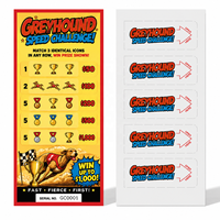 Tarjeta de juego de doble cara con cinco ventanas y patrones impresos a todo color de alta calidad para eventos de recaudación de fondos