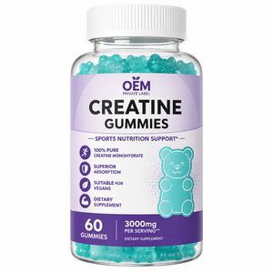 Gomme di Creatina Monoidrato Pura 3000 mg per <span class=keywords><strong>Nutrizione</strong></span> Sportiva <span class=keywords><strong>e</strong></span> Supporto alle Prestazioni, 60 Pezzi, Integratore Alimentare, Etichetta Privata - Product Image 1