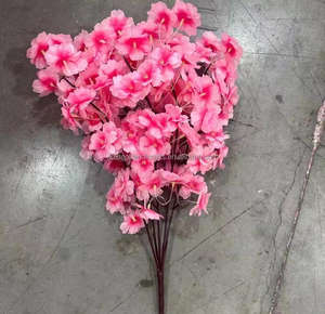 Fleurs de Cerisier Artificielles en Soie à 5 Branches, <span class=keywords><strong>Bouquet</strong></span> de Fleurs de Cerisier Blanches à Tige Courte pour Décoration de Mariage et d'Événements - Product Image 4