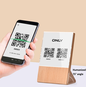 الخشب الاكريليك شارة السعر دفع qr القائمة أصحاب عرض موقف المورد ل القهوة مطعم متجر السوق مخزن بار - Product Image 1