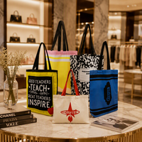 Sac fourre-tout en coton durable, écologique et recyclable, plusieurs styles, motif lettres, logo personnalisé, couleur au choix, pour le shopping (vente en gros)