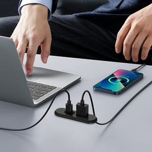 Chargeur USB de bureau haut de gamme, mini chargeur USB-C rectangulaire intégré à une table d'appoint - Product Image 5