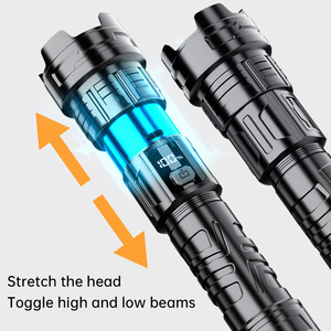 XINSITE Torcia LED Ricaricabile 15W con Batteria 18650, Corpo in PVC Impermeabile, Zoom Regolabile, Dimmerabile, per Emergenze e Campeggio - Product Image 3