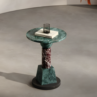 Table console en marbre naturel minimaliste italienne, luxe léger, haut de gamme, pour entrée de villa, hôtel, salon, design de designer