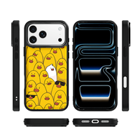 Coque de téléphone AG Feeling Black Edge avec motif canard jaune doré pour iPhone 17, 17 Pro Max, 16 Pro, 15 – Coque magnétique