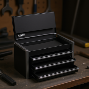 Caja de Herramientas Metálica Vevor de 8.6 Pulgadas, 3 Cajones, Organizador de Herramientas Portátil, Almacenamiento para Taller, Rectangular, Pintada en Negro, Cierre con Pestillo - Product Image 2