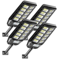 Lot de 4 lampes solaires murales extérieures étanches IP65 avec télécommande, 330 LED SMD 5730, 10 coupelles, lumière du jour pour jardin et cour