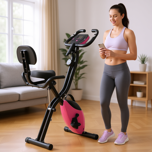 Vélo d'exercice vertical DB Home Use Fitness X-Bike avec résistance réglable sur 16 niveaux, design pliable et écran numérique - Product Image 2