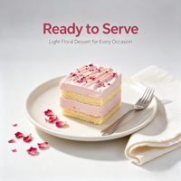 Gâteau Mousse à la Rose Surgelé en Boîte, Prêt à Consommer, Dessert Floral en Couches, Vente en Gros pour Supermarchés et Cafés