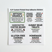 Stiker Vinyl Perekat Cetak Kustom XJY untuk Wadah dan Produk Makanan, Label Plastik Putih untuk Kemasan