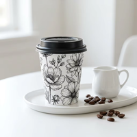 Tasse à café simple paroi, 8 oz, avec couvercle, vente en gros d'usine, produits de haute qualité, épaissis, de qualité alimentaire et écologiques