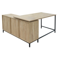 Meubles de bureau en bois et métal couleur érable, Table d'angle en forme de L, bureau d'ordinateur pour meubles de bureau, offre spéciale