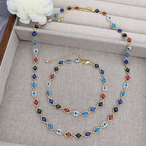 18k गोल्ड डैविल की आंख हार और ब्रेसलेट का सेट, मूल नया उत्पाद दैनिक पहनने और उपहार देने के लिए उपयुक्त - Product Image 6