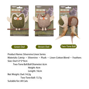 Jouets pour chats en peluche en argentier écologiques, durables, interactifs, en lin et coton, jouets à mâcher durables pour chats et chiens - Product Image 6