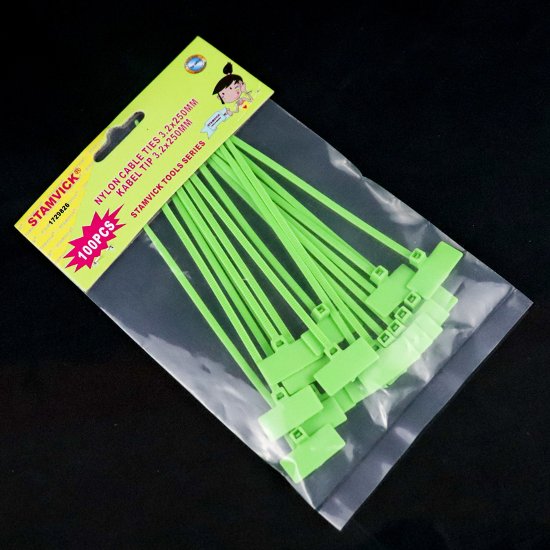 Résistant Aux hautes Températures 6 Pouces Vert En Nylon Attaches de Câble Marqueur Tag