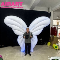 Costume d'aile d'ange gonflable blanc à LED, costume de papillon gonflable pour acteurs