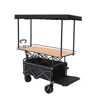 Chariot de voyage pliable en acier de haute qualité pour le camping en plein air avec table et pare-soleil – Vente en gros